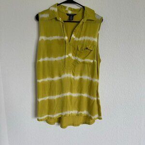 89Th & Maddison Sleeveless Button Up Stripped Top. Size 1X